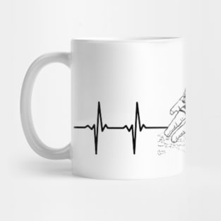 heart beat-space station-spaceman Mug